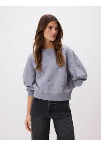 Reserved - Bluza w serca - ciemnoszary. Kolor: szary. Materiał: bawełna #1