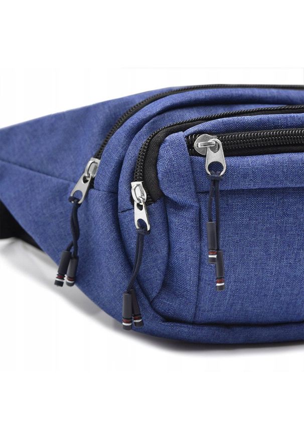 Męska Saszetka na Biodro (Nerka) - Pako Jeans - Niebieska. Kolor: niebieski. Materiał: poliester