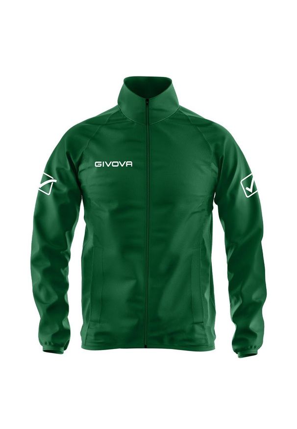 Kurtka do piłki nożnej męska Givova Basico przeciwdeszczowa. Kolor: zielony. Materiał: nylon. Sport: piłka nożna