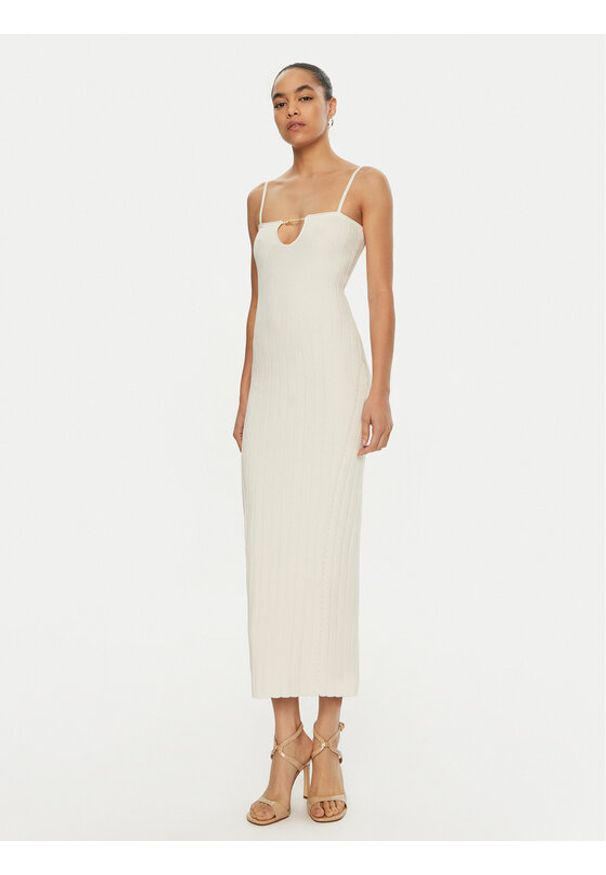 JACQUEMUS Sukienka dzianinowa 24E241KN358-2355 Biały Regular Fit. Kolor: biały. Materiał: wiskoza