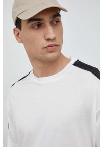 Emporio Armani t-shirt męski kolor biały. Kolor: biały. Długość rękawa: krótki rękaw. Długość: krótkie. Wzór: aplikacja #3