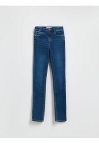 Reserved - Jeansy slim fit z rozcięciem - granatowy. Kolor: niebieski