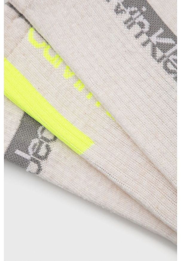 Calvin Klein Jeans skarpetki (3-pack) damskie kolor beżowy. Kolor: beżowy