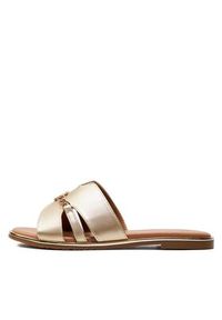 TOMMY HILFIGER - Tommy Hilfiger Klapki Flat Side T3A2-33250-1372 Złoty. Kolor: złoty. Materiał: skóra #3