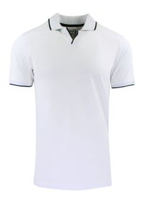 Oryginalna Koszulka Polo - Brave Soul - Biała. Okazja: na co dzień. Typ kołnierza: polo. Kolor: biały. Materiał: bawełna. Styl: casual
