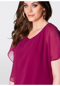 Sukienka z tkaniny bonprix magenta. Kolor: fioletowy. Materiał: materiał, tkanina, poliester. Typ sukienki: asymetryczne #3