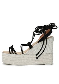 Manebi Espadryle Lace-Up Wedge Espadrilles L 8.6 WA Czarny. Kolor: czarny. Materiał: zamsz, skóra