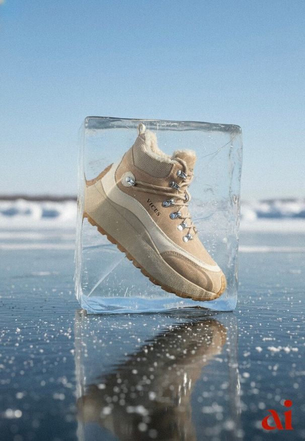 Renee - Ciemnobeżoiwe Sneakersy Śniegowce Vices na Platformie w Sportowym Stylu Nelsella. Okazja: na co dzień, na spacer. Kolor: beżowy. Materiał: jeans. Szerokość cholewki: normalna. Obcas: na platformie. Sport: turystyka piesza