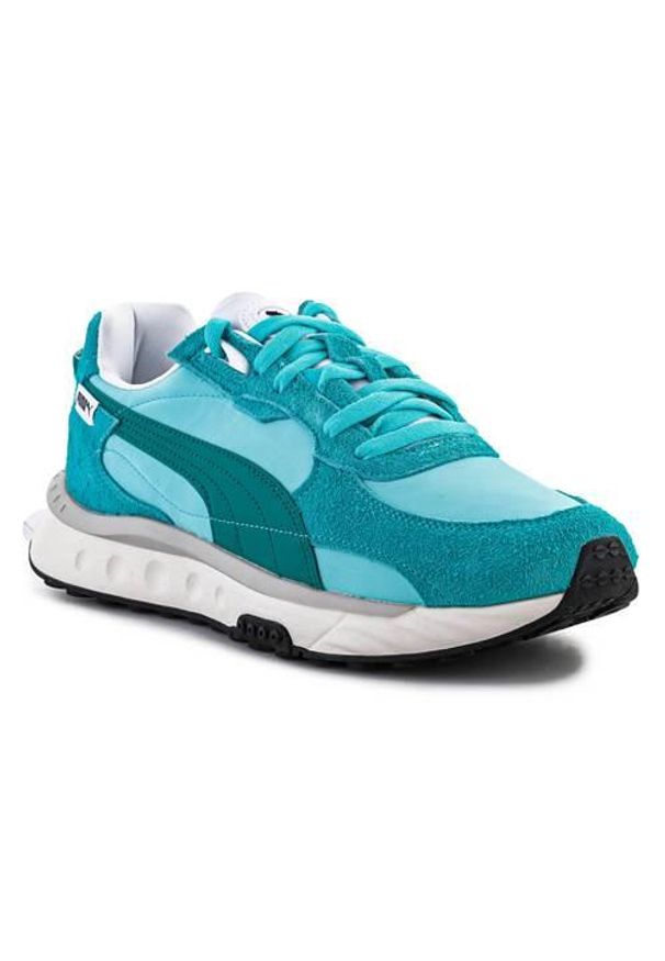 Buty do chodzenia męskie Puma Wild Rider Vintage Elektro. Kolor: niebieski. Materiał: materiał, tkanina, syntetyk. Szerokość cholewki: normalna. Sport: turystyka piesza