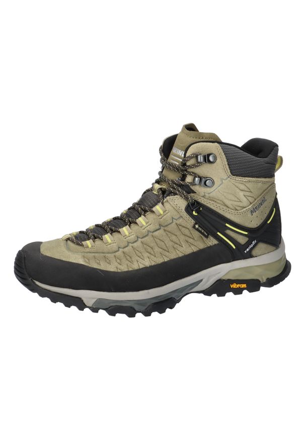 Buty trekkingowe męskie MEINDL Top Trail Mid GTX, z membraną Gore-Tex. Kolor: wielokolorowy, czarny, zielony. Technologia: Gore-Tex. Sport: turystyka piesza