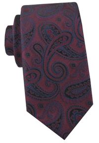 Krawat Męski - Angelo di Monti - Bordo z Dużym Paisley. Kolor: czerwony. Materiał: tkanina. Wzór: paisley. Styl: elegancki, wizytowy #1