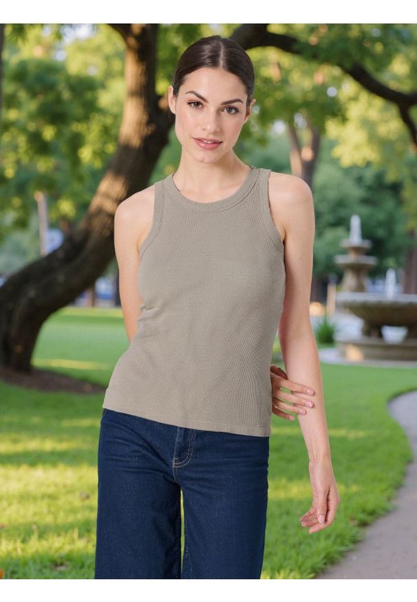 Sinsay - Tank top - beżowy. Kolor: beżowy