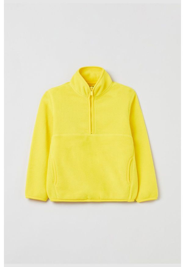 OVS Bluza dziecięca kolor żółty gładka. Okazja: na co dzień. Kolor: żółty. Materiał: dzianina. Wzór: gładki. Styl: casual