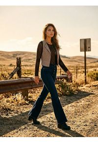 Sinsay - Spodnie jeansowe flare - niebieski. Kolor: niebieski #1