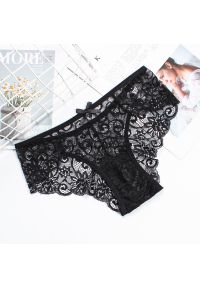 Intica - Koronkowe majtki damskie z delikatnego materiału Taline. Kolor: czarny. Materiał: materiał, koronka. Wzór: koronka