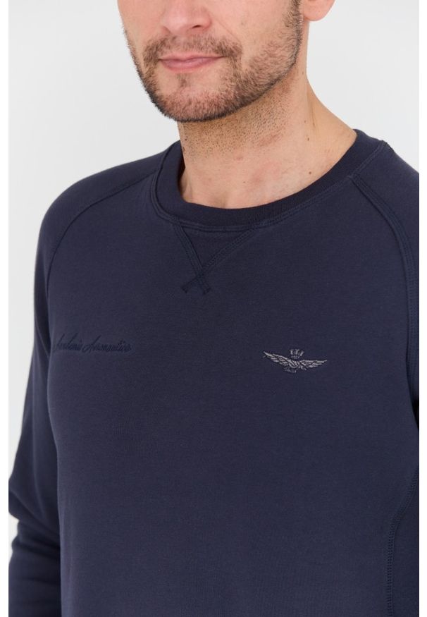 Aeronautica Militare - AERONAUTICA MILITARE Granatowa bluza Felpa Girocollo. Kolor: niebieski