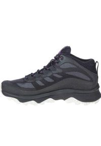 Buty trekkingowe damskie Merrell Moab Speed Mid Gtx. Kolor: czarny, wielokolorowy. Materiał: syntetyk, materiał. Szerokość cholewki: normalna