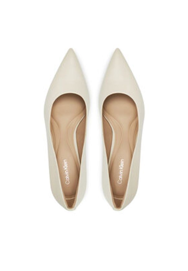Calvin Klein Szpilki Pump 70 Pointy Hw Bar Lth HW0HW02561 Écru. Materiał: skóra. Obcas: na szpilce