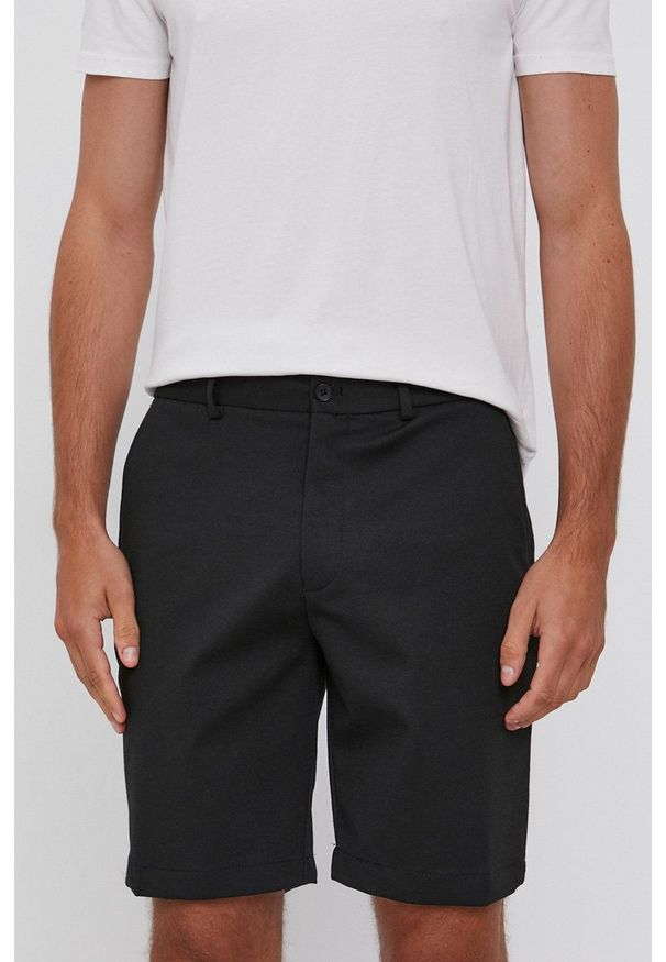 Selected - Szorty. Okazja: na co dzień. Kolor: czarny. Materiał: dzianina. Wzór: gładki. Styl: casual