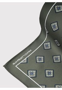 Pako Lorente - PAKO LORENTE - Zielona poszetka męska w romby. Kolor: zielony. Materiał: poliester. Wzór: geometria