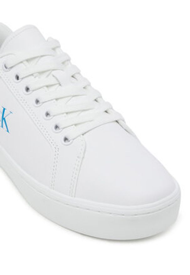Calvin Klein Jeans Sneakersy Classic Cupsole Ru Patch Lth Wn YW0YW01845 Biały. Kolor: biały. Materiał: skóra