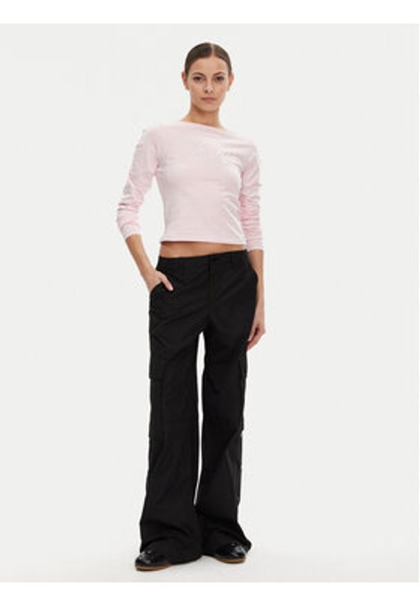 Hugo - HUGO Bluzka 50537227 Różowy Slim Fit. Kolor: różowy. Materiał: bawełna