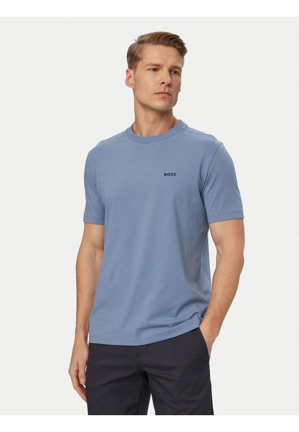 BOSS T-Shirt 50506373 Niebieski jasny Regular Fit. Kolor: niebieski. Materiał: bawełna