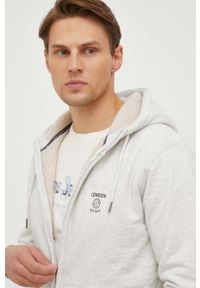 Pepe Jeans bluza Moraes męska kolor szary z kapturem melanżowa. Typ kołnierza: kaptur. Kolor: szary. Materiał: dzianina. Wzór: melanż #1