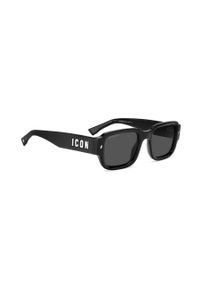 DSQUARED2 okulary przeciwsłoneczne męskie kolor czarny. Kształt: prostokątne. Kolor: czarny #5