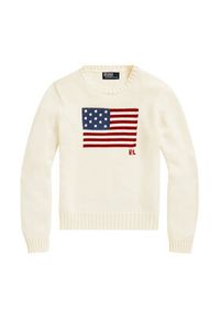 Polo Ralph Lauren Sweter 211896939002 Beżowy Straight Fit. Typ kołnierza: polo. Kolor: beżowy. Materiał: bawełna