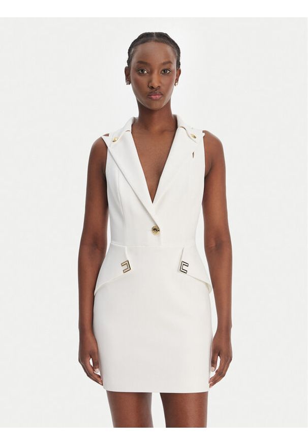 Elisabetta Franchi Sukienka koktajlowa AB-924-61E2-V520 Biały Regular Fit. Kolor: biały. Materiał: syntetyk. Styl: wizytowy