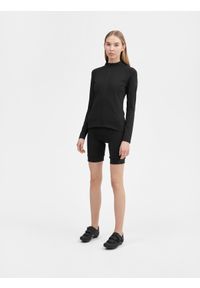4f - 4F Bluza rowerowa rozpinana bez kaptura damska XL. Typ kołnierza: bez kaptura. Kolor: czarny. Materiał: dzianina. Długość rękawa: raglanowy rękaw. Sport: kolarstwo