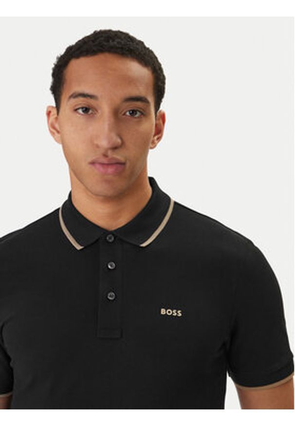 BOSS Polo Parlay 190 50494697 Czarny Regular Fit. Typ kołnierza: polo. Kolor: czarny. Materiał: bawełna
