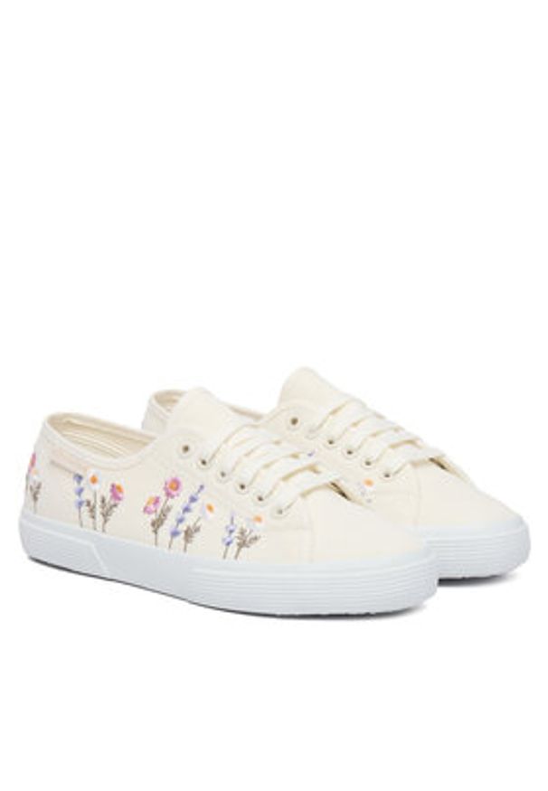 Superga Tenisówki 3750 Flower Embroidery Leggera S8161ZW Biały. Kolor: biały. Materiał: materiał