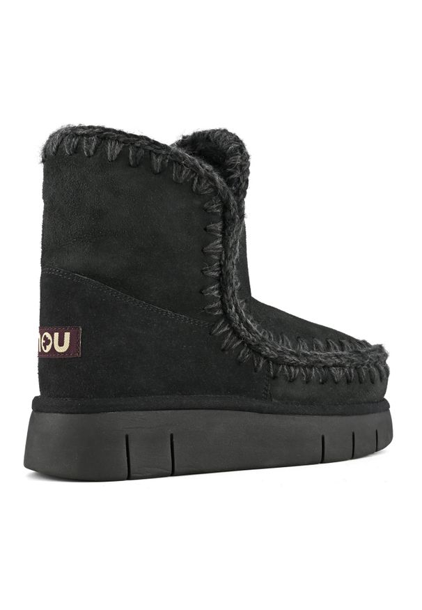 Mou - MOU Eskimo 18 bounce Śniegowce damskie. Okazja: na co dzień. Kolor: czarny. Materiał: materiał, wełna, zamsz. Szerokość cholewki: normalna. Sezon: zima. Styl: elegancki, klasyczny, casual