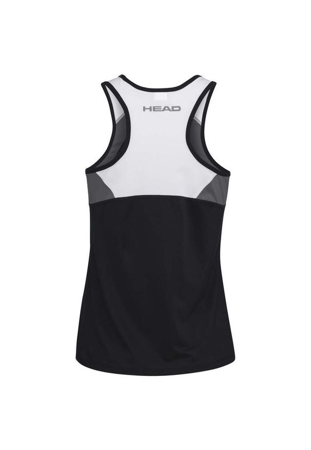 Head - Koszulka bez rękawów dla dziewczynek CLUB 22 Tank Top. Kolor: czarny. Materiał: poliester, materiał, jersey. Długość rękawa: bez rękawów. Sport: tenis