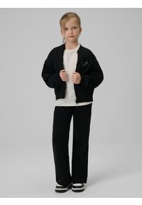 4f - 4F T-shirt regular dziewczęcy - biały 122 (6-7 lat). Okazja: na co dzień. Kolor: biały. Materiał: skóra, dzianina, bawełna, materiał. Długość rękawa: krótki rękaw. Długość: krótkie. Wzór: aplikacja. Sezon: lato. Styl: casual #2