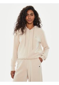 Guess Bluza V4YQ06 KCAY2 Beżowy Regular Fit. Kolor: beżowy. Materiał: syntetyk