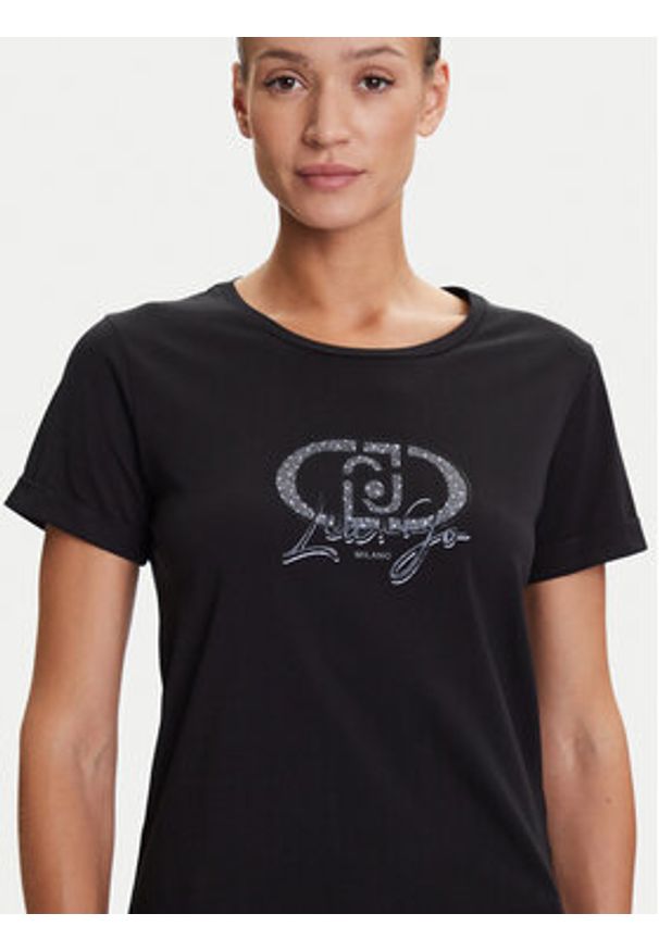 Liu Jo Sport T-Shirt TF5163 JS923 Czarny Regular Fit. Kolor: czarny. Materiał: bawełna. Styl: sportowy
