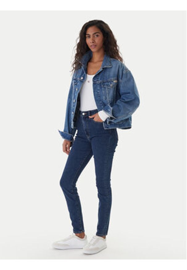 Calvin Klein Jeans Jeansy LV047E611G Granatowy Skinny Fit. Kolor: niebieski