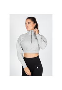 GORILLA WEAR - Ocala Cropped Bluza z zamkiem błyskawicznym do połowy - Szary. Kolor: szary. Sport: fitness