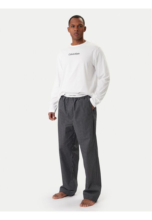 Calvin Klein Piżama Ls Tee LV00NM2953 Biały Regular Fit. Kolor: biały. Materiał: bawełna