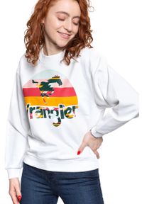 Wrangler - BLUZA WRANGLER 80´S RETRO SWEAT WHITE W6N0HO989. Kolor: biały. Styl: retro