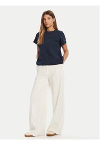 TOMMY HILFIGER - Tommy Hilfiger T-Shirt Gold Button WW0WW47455 Granatowy Regular Fit. Kolor: niebieski. Materiał: bawełna #5