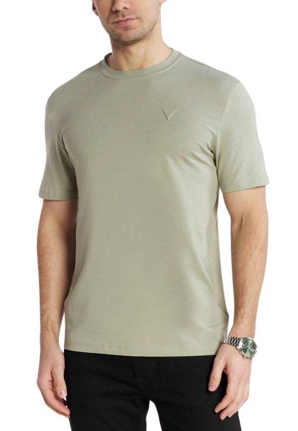 Guess - GUESS Zielony t-shirt męski Hedley, Rozmiar S. Kolor: zielony