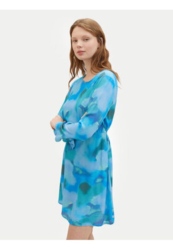 Tom Tailor Denim Sukienka letnia 1040643 Niebieski Slim Fit. Kolor: niebieski. Materiał: wiskoza. Sezon: lato