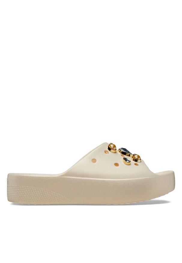 Crocs Klapki Cls Platform Crystal Perls Slide W 208388 Biały. Kolor: biały. Obcas: na platformie