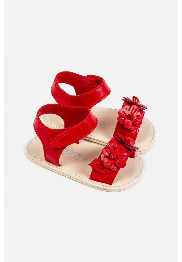 Mayoral - Sandały dziecięce. Nosek buta: okrągły. Zapięcie: rzepy. Kolor: czerwony. Materiał: syntetyk, materiał, skóra ekologiczna