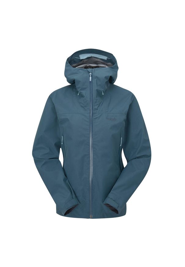 Kurtka przeciwdeszczowa damska Rab Namche GTX Jacket z kapturem. Typ kołnierza: kaptur. Kolor: niebieski. Sport: turystyka piesza