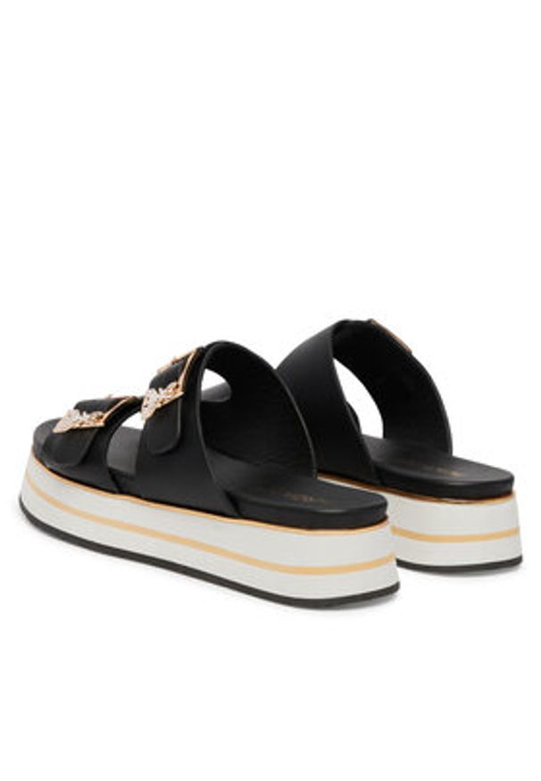 Patrizia Pepe Klapki PPJ389/31 Czarny. Kolor: czarny. Materiał: skóra